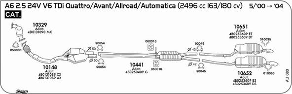 Sigam AU083 - Система випуску ОГ autocars.com.ua