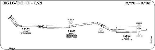 Sigam BM006 - Система випуску ОГ autocars.com.ua