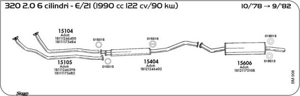 Sigam BM008 - Система випуску ОГ autocars.com.ua