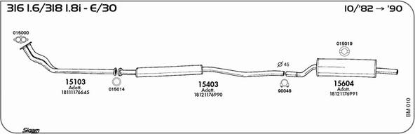 Sigam BM010 - Система випуску ОГ autocars.com.ua
