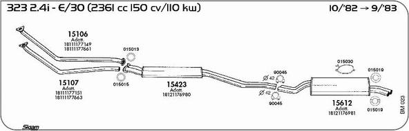Sigam BM023 - Система випуску ОГ autocars.com.ua