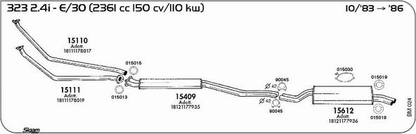 Sigam BM024 - Система випуску ОГ autocars.com.ua