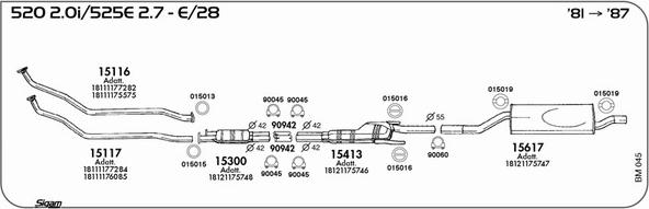 Sigam BM045 - Система випуску ОГ autocars.com.ua