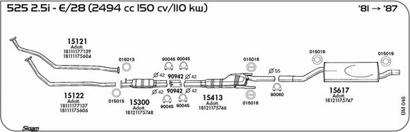 Sigam BM046 - Система випуску ОГ autocars.com.ua