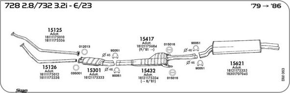 Sigam BM063 - Система випуску ОГ autocars.com.ua