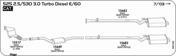 Sigam BM068 - Система випуску ОГ autocars.com.ua
