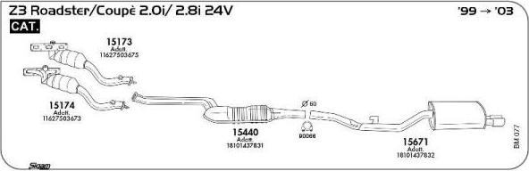Sigam BM077 - Система випуску ОГ autocars.com.ua