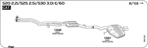 Sigam BM085 - Система випуску ОГ autocars.com.ua