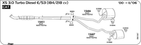 Sigam BM087 - Система випуску ОГ autocars.com.ua