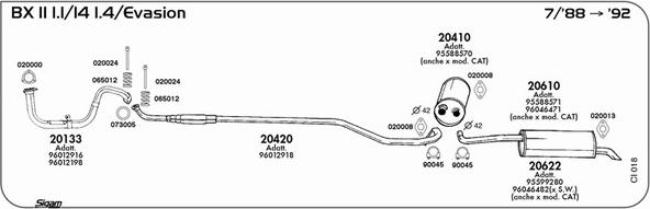 Sigam CI018 - Система випуску ОГ autocars.com.ua