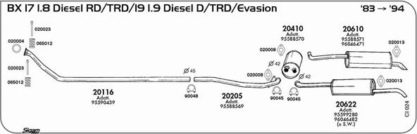 Sigam CI024 - Система випуску ОГ autocars.com.ua