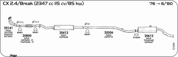 Sigam CI029 - Система випуску ОГ autocars.com.ua
