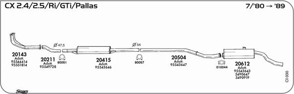 Sigam CI030 - Система випуску ОГ autocars.com.ua