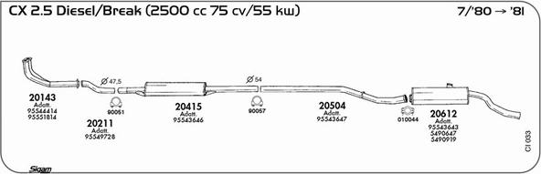 Sigam CI033 - Система випуску ОГ autocars.com.ua