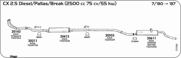 Sigam CI034 - Система випуску ОГ autocars.com.ua