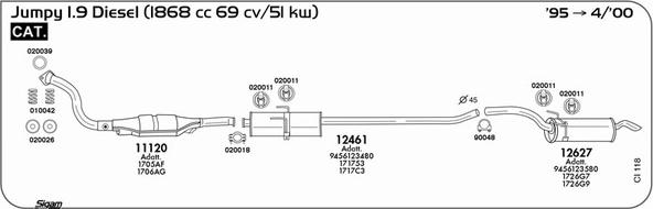 Sigam CI118 - Система випуску ОГ autocars.com.ua