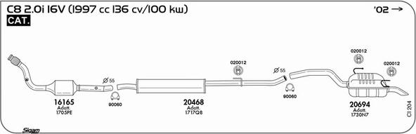 Sigam CI204 - Система випуску ОГ autocars.com.ua