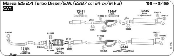 Sigam FI053 - Система випуску ОГ autocars.com.ua