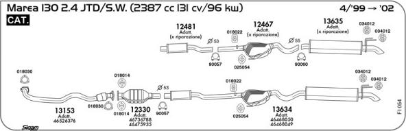 Sigam FI054 - Система випуску ОГ autocars.com.ua