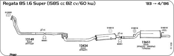 Sigam FI109 - Система випуску ОГ autocars.com.ua