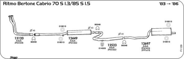 Sigam FI129 - Система випуску ОГ autocars.com.ua