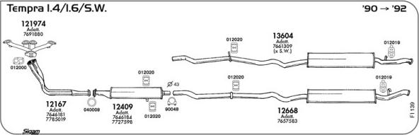 Sigam FI139 - Система випуску ОГ autocars.com.ua