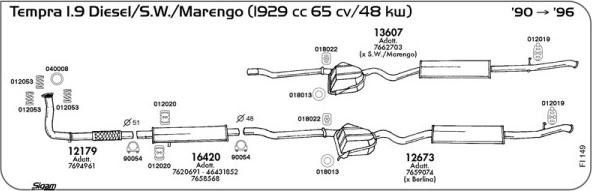 Sigam FI149 - Система випуску ОГ autocars.com.ua