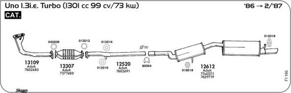 Sigam FI195 - Система випуску ОГ autocars.com.ua