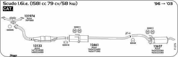 Sigam FI275 - Система випуску ОГ autocars.com.ua