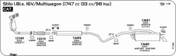 Sigam FI336 - Система випуску ОГ autocars.com.ua