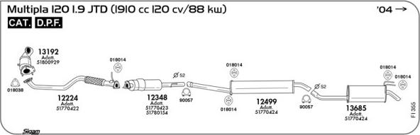 Sigam FI355 - Система випуску ОГ autocars.com.ua