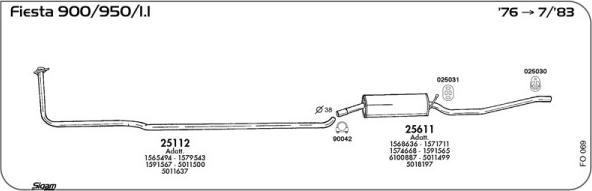 Sigam FO069 - Система випуску ОГ autocars.com.ua