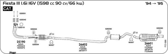 Sigam FO088 - Система випуску ОГ autocars.com.ua