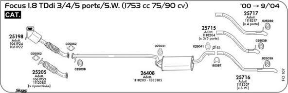 Sigam FO107 - Система випуску ОГ autocars.com.ua