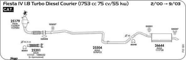 Sigam FO181 - Система випуску ОГ autocars.com.ua