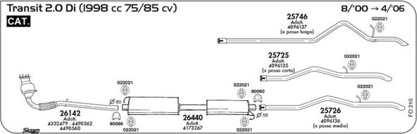 Sigam FO210 - Система випуску ОГ autocars.com.ua