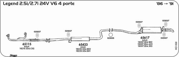 Sigam HO059 - Система випуску ОГ autocars.com.ua