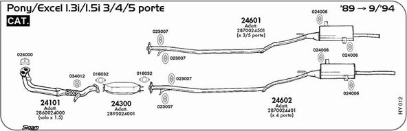 Sigam HY012 - Система випуску ОГ autocars.com.ua
