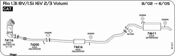 Sigam KI017 - Система випуску ОГ autocars.com.ua