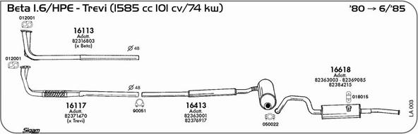 Sigam LA003 - Система випуску ОГ autocars.com.ua