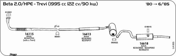 Sigam LA005 - Система випуску ОГ autocars.com.ua