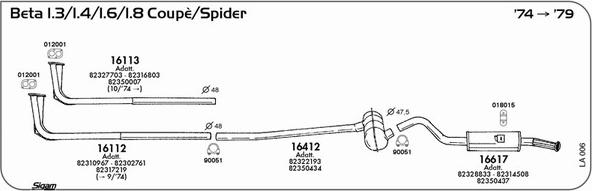 Sigam LA006 - Система випуску ОГ autocars.com.ua