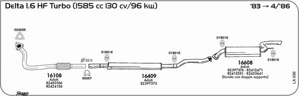 Sigam LA036 - Система випуску ОГ autocars.com.ua