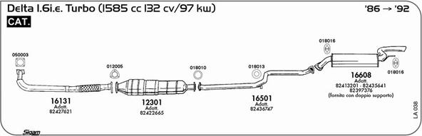 Sigam LA038 - Система випуску ОГ autocars.com.ua