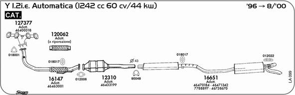 Sigam LA099 - Система випуску ОГ autocars.com.ua