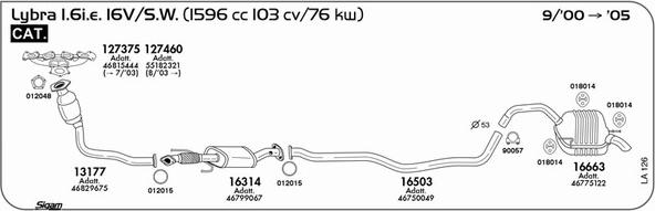 Sigam LA126 - Система випуску ОГ autocars.com.ua