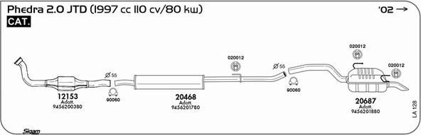 Sigam LA128 - Система випуску ОГ autocars.com.ua