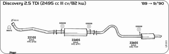 Sigam LR011 - Система випуску ОГ autocars.com.ua