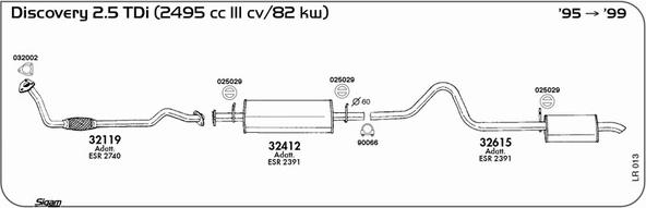 Sigam LR013 - Система випуску ОГ autocars.com.ua