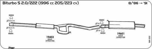 Sigam MA003 - Система випуску ОГ autocars.com.ua